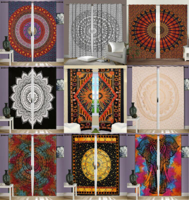 Indische Raffhalter Mandala Boho Vorhang Baumwolle Hippie Gobelin Dekor Fenst...