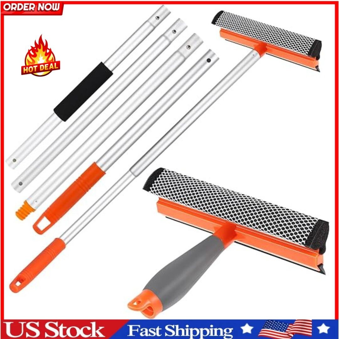 Windshield Cleaner Tool 2 in 1 Car Window Squeegee with Extendable Handle