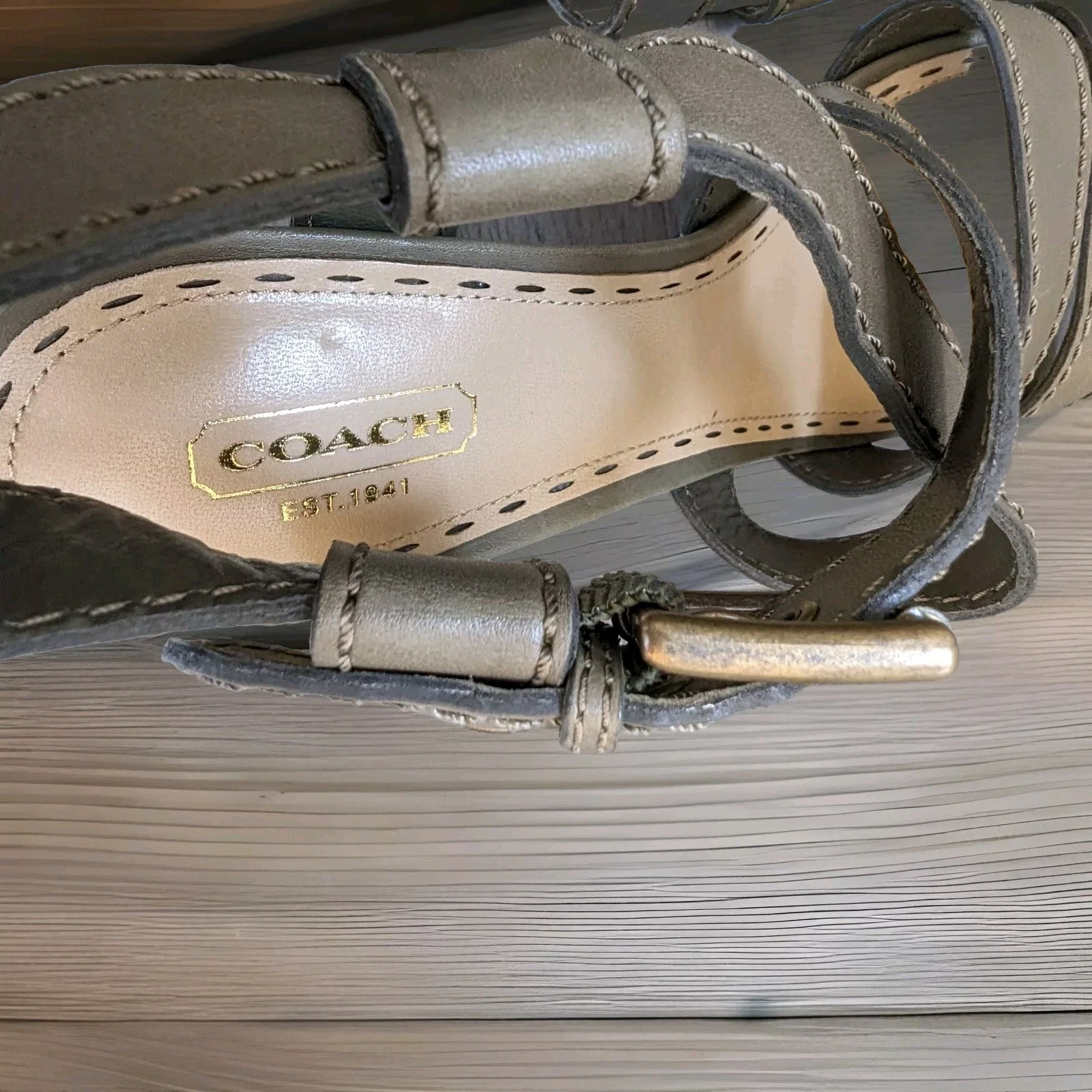 Scarpe con tacco Coach Rapture punta aperta slingback misura 8 5