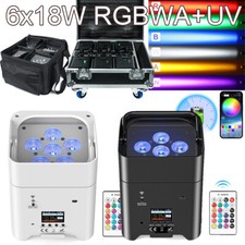 6x18W Wireless Par Light Battery Powered RGBWA UV 6IN1 LED DMX Uplight With Case