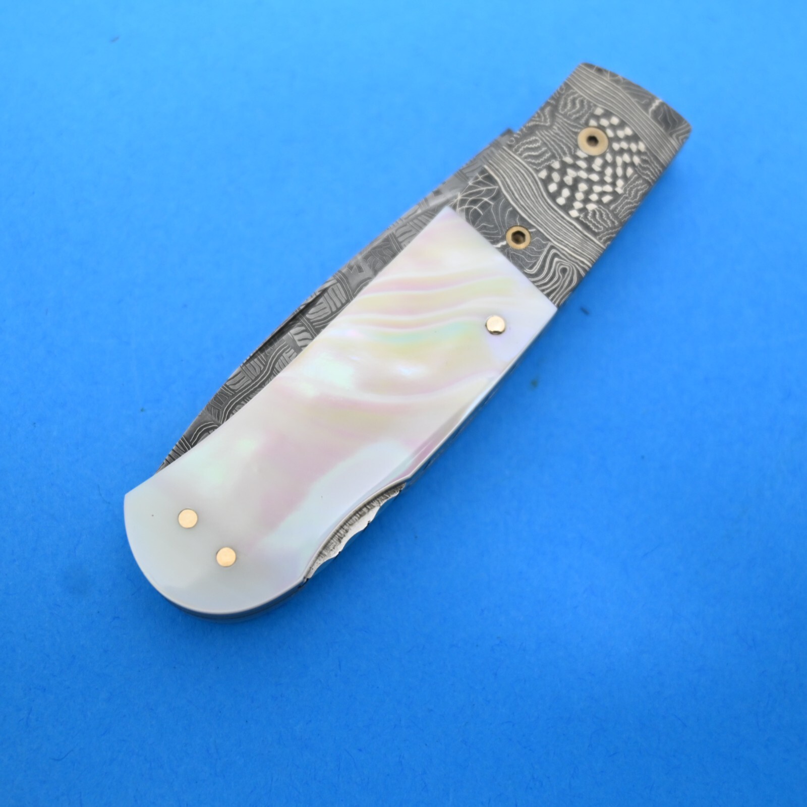 W.D. PEASE, EWING, KY. HANDMADE DAMASCUS AND SEA SNAIL