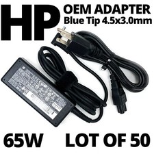 Lot of 50 Genuine HP AC Adapter 19.5V 3.33A 65W 4.5mm Laptops Charger  Cords