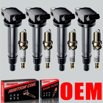 Brand 4X OEM Ignition Coil & 4X Iridium Spark Plugs For Toyota Tacoma 2.7L UF495