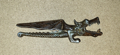 Rare vintage cast metal drakon
