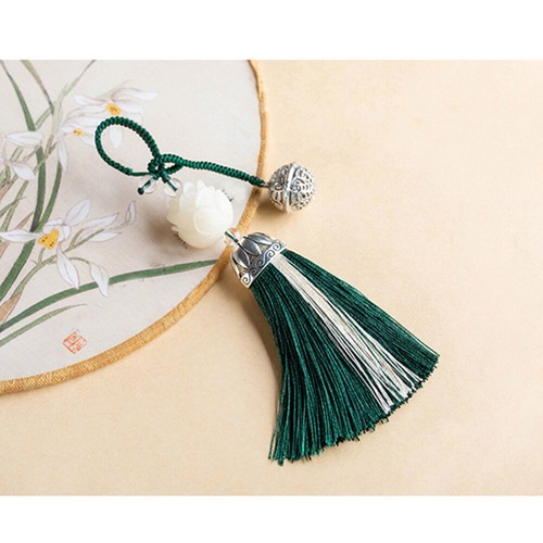 Chinese Style Long Tassel Pendant Phone Hanging Chain Lanyard Bodhi Beads - Zdjęcie 8 z 11
