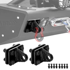 Pair D-Ring Shackle Mounts w/Backer Plate Bolt on Clevis Mount Bumper Bracket