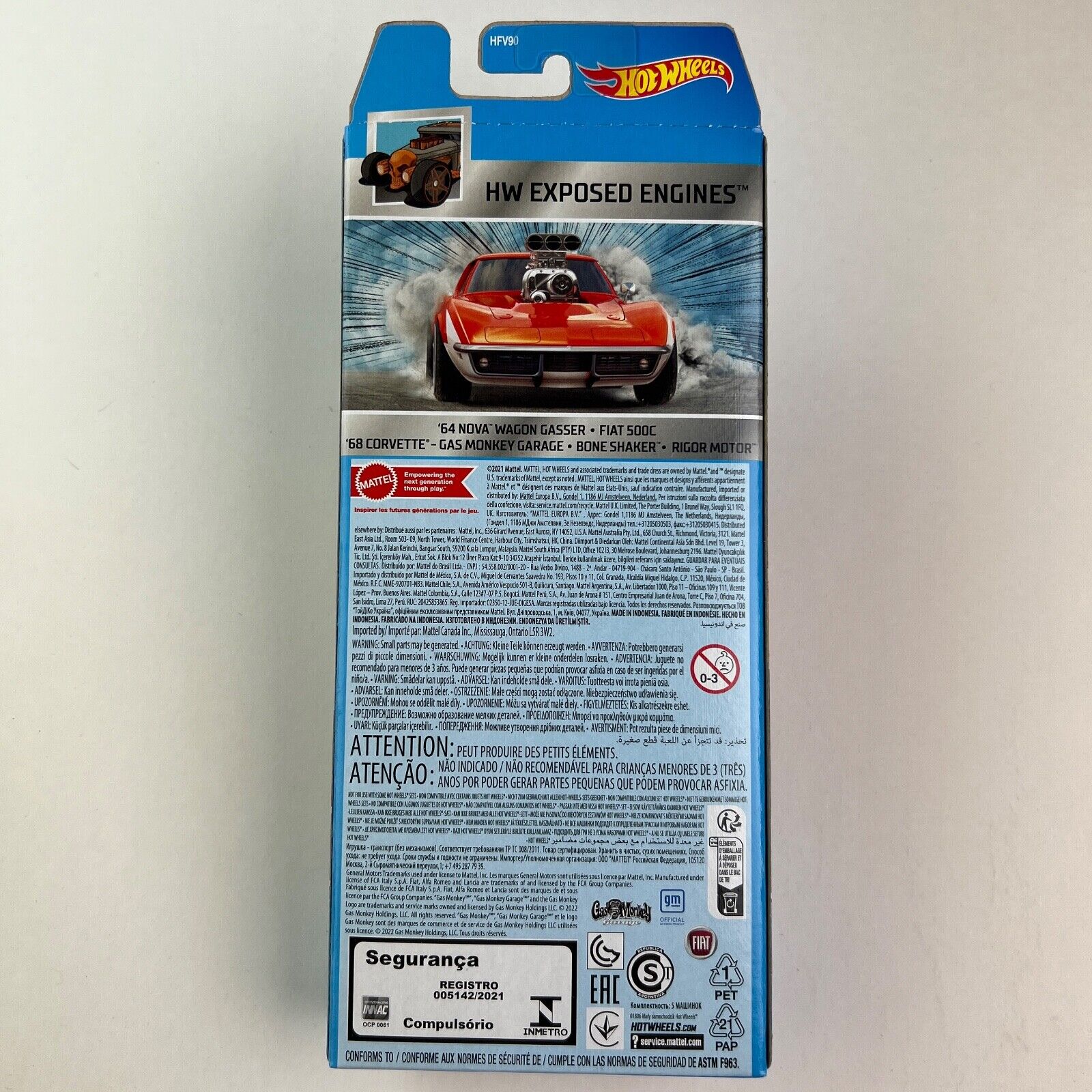 Pack com 5 Carrinhos Hot Wheels Exposed Engines - Pirlimpimpim Brinquedos