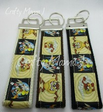 Taz  Looney Tunes Ribbon on Strong Webbing Key Fob Keychain Wristlet Cartoon 