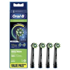 Oral B CrossAction Black Electric Toothbrush Replacement Heads 4 Count