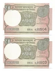 India Re 1, Set of 2 Error Notes in sequence, Shashikant Das, starting with 420