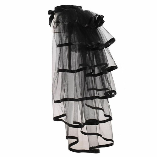 Women Victorian Steampunk Black Bustle Tutu Belt Underskirt Gothic Party - 第 25/44 張圖片