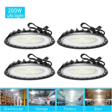 4 Pack 200W UFO Led High Bay Light Commercial Industrial Factory Light 90-277V