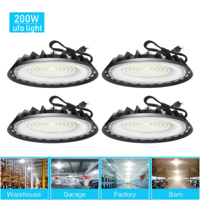 4 Pack 200W UFO Led High Bay Light Commercial Industrial Factory Light 90-277V