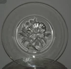 8 Vintage Federal Glass Clear FLORAL. Pattern Center Salad/Bread Plates 8"