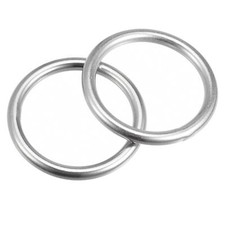 316 Stainless Steel Round Ring Welded O-Rings 45mm 1.77" ID 6mm Thick 2pcs