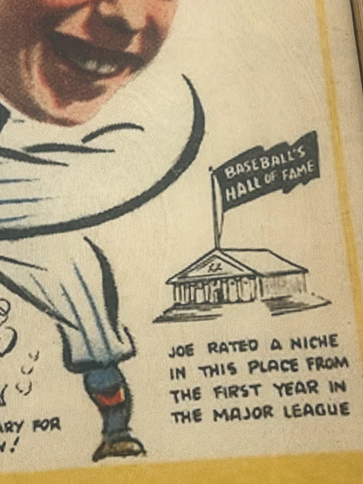 1938 Joe DiMaggio Goudey Head Up Madera Tarjeta Exhibición 20"x24" Foto 4 de 4