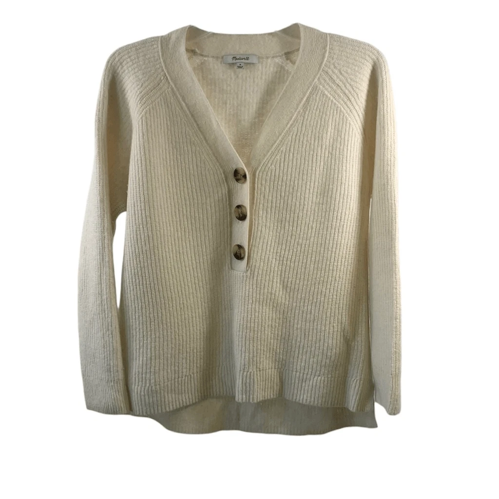 Madewell Lyle Henley Wool Blend Sweater Size M | eBay