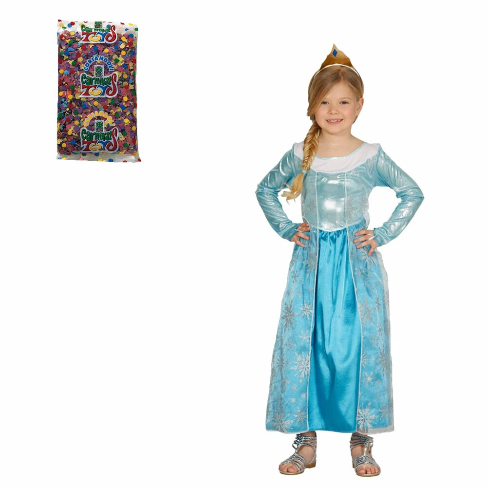 YOSICIL Vestito Elsa Frozen Bambina Costume Da Principessa Elsa Con Mantello Vestito Lungo Abito Da Festa Costume Principessa Cerimonia Halloween Natale 3-9 Anni,Blu 130 - Foto 2
