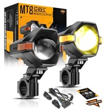 Motorcycle LED Fog Lights Auxiliary Lights Driving Light Spotlights 8 Black