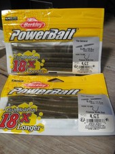2 Packs Berkley 5.25" General Stick Worm Soft Fishing PowerBait - Green Pumpkin