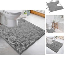 Toilet Rugs U Shaped Washable, Bathroom Toilet Mat, Extra-Soft Plush Bath Bat...