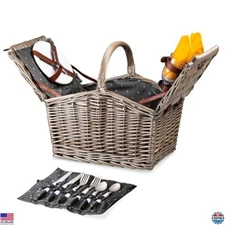 PICNIC TIME Piccadilly Romantic Picnic Basket for 2 - Complete Set with Utensils
