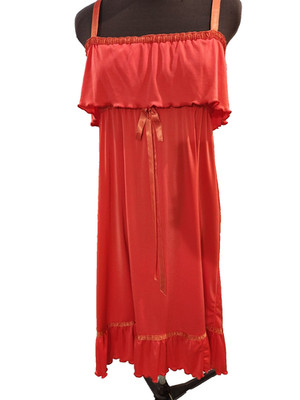 Vintage 70's Vicky Vaughn Junior Red Poly Disco Cocktail Dress Overlay Bow