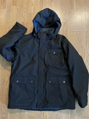 SwissTech Men s Black Hooded Water Resistant Puffer Full Zip Jacket Size L/G