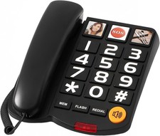 "Tel fono fijo para adultos con botones grandes, volumen alto y marcaci n r pida