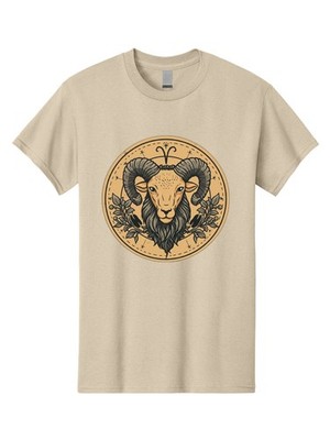 Aries-Zodiac-Sign-1 Mens Graphic Tee, 100% Cotton, Casual Summer Wear