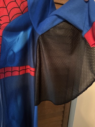 Spiderman Marvel Fleece Reißverschluss Einteiler PJ’s mit Netz Armen Nachtwäsche Kostüm Gr. 5 - Bild 3 von 6