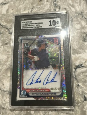 2024 Bowman - Chrome Prospect Auto  Antonio Anderson Speckle Ref 299  SGC 10