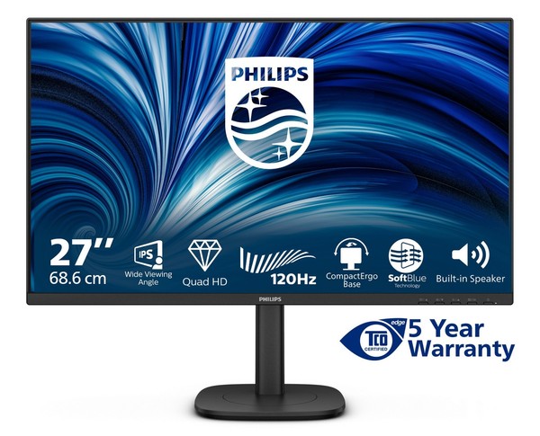 Philips 27B2N3500J 27 Zoll QHD IPS Office Monitor 16:9 120 Hz Dp/Hdmi/Usb-image