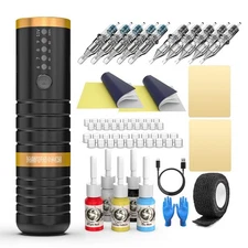 Tattoo Kit, Gun Kit Wireless Tattoo Machine Kit with Wireless Rotary Tattoo M...