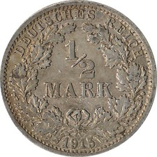 Kaiserreich J.016 1915 F Kleinm&uuml;nze 1/2 Mark Silber*