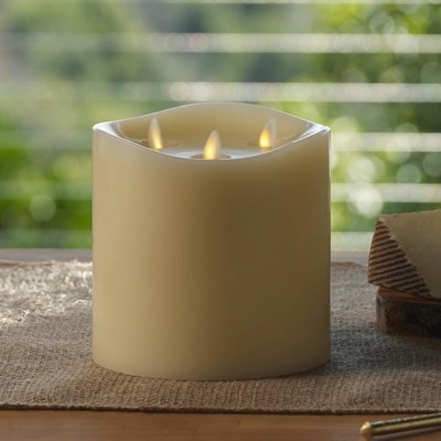 Luminara Tri-Flame Battery Operated Flameless LED Candle, Ivory - 5.8'' x 5.7''