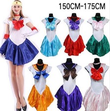 Sailor Moon Cosplay Costume Red Satin 150175cm with Large Ribbon Used Japan