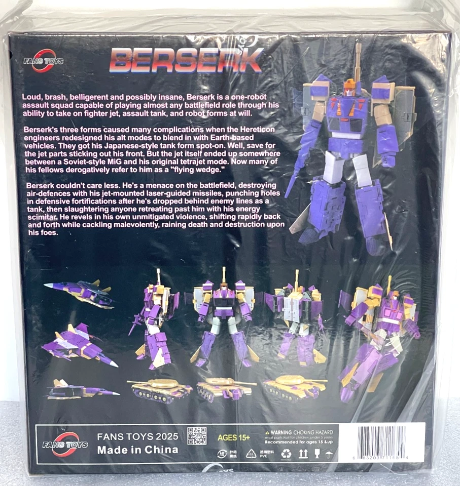 Transformers FansToys FT-21 Berserk AKA Masterpiece Triple Changers Blitzwing. - Image 3 of 4