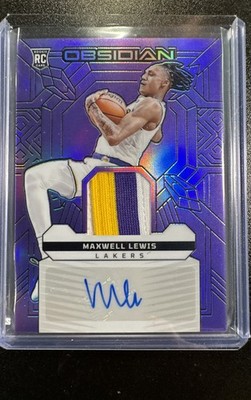 2023-24 Panini Obsidian- Maxwell Lewis Elec. Etch Purple Flood /49 (AU, MEM, RC)