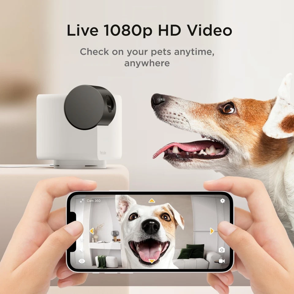 Cam 360 Camera Interactive WiFi Pet and Home Security Pan-Tilt Camera with Ph... - Image 2 of 4
