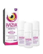 [EXP 06/2027] iVIZIA 10mL Lubricant Eye Drops - 3 Box Lot SALE OFF