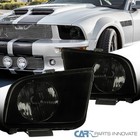 Fits 05-09 Ford Mustang GT Black Smoke Headlights Lamps Assembly Pair Left+Right