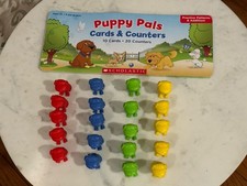 Scholastic Puppy Pals Counters  Cards Addition Patterns Educational Learning