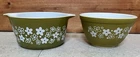 2 VTG Pyrex Spring Blossom Crazy Daisy Mixing Bowl 1.5 PT 401 Casserole 1 QT 473