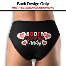 Sweeter Than Candy Hipster Panties Valentine Hearts Kiss Me Lick Me