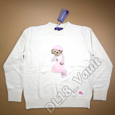 POLO RALPH LAUREN Polo Bear Cotton Knit Sweater White Women's Small NWT
