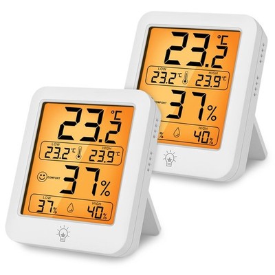 Digitales ThermoHygrometer Innen, 2 Stück Thermometer und Luftfeuchtigkeit mi...