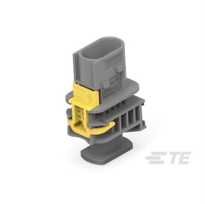 TE HDSCS 2-Pin Tab Housing Panel Mount Grey Code B Mid-Pos Closed 2-1670730-2