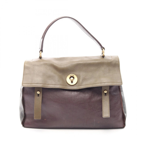YVES SAINT LAURENT Handbag Brown Leather #RCB8295