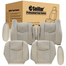 Fits 2003 2004 2005 2006 Chevy Tahoe Suburban Front Leather Seat Cover Light Tan